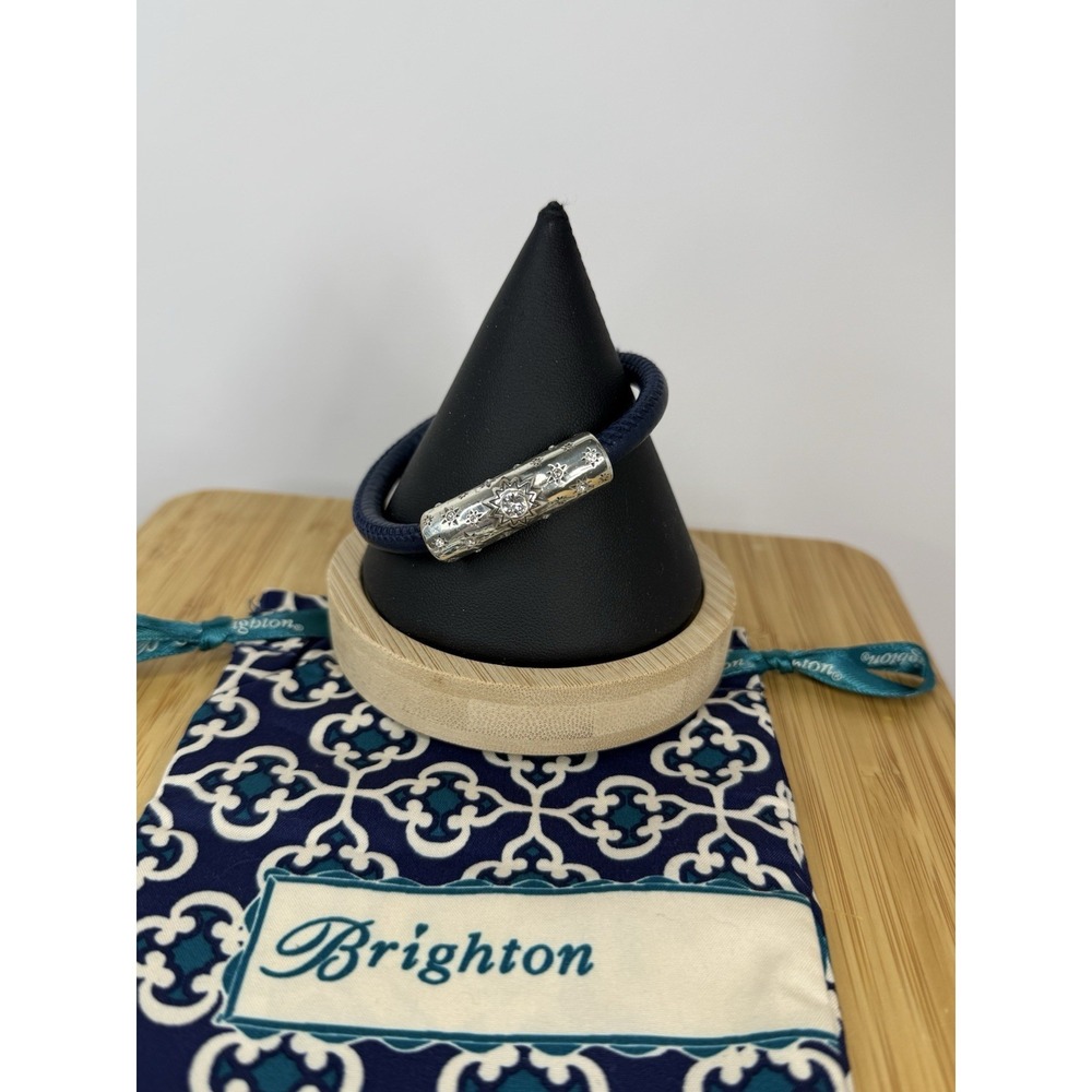 Brighton Woodstock‎ Bracelet Navy 7 3/4" with Slide Starburst Charm